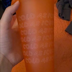 Orange winter starbucks cup